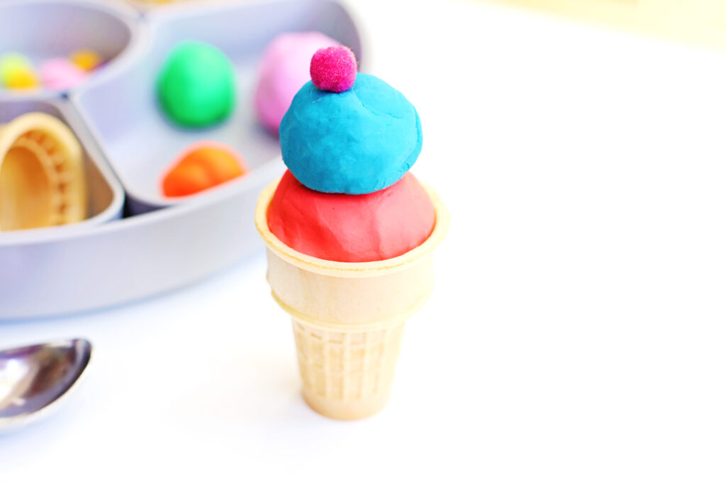Ice Cream Shop Playdough Activity 2 - Cultivating Brilliant Minds pretend play ice cream shop
