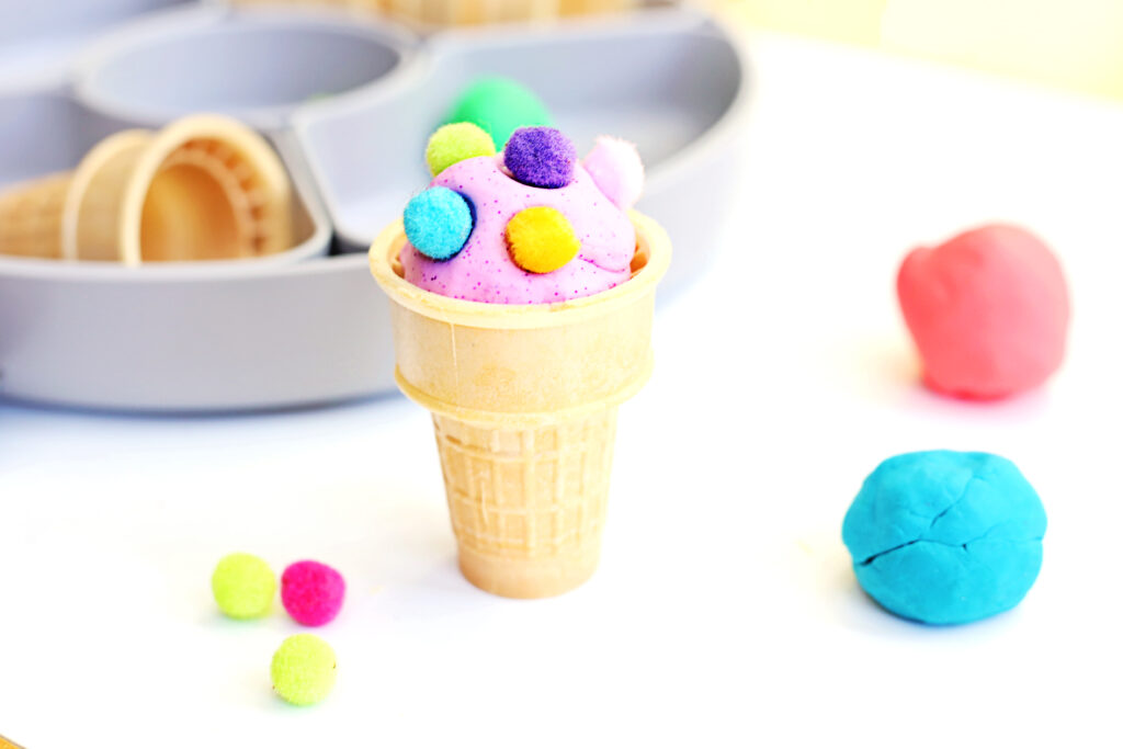 Ice Cream Shop Playdough Activity 3 - Cultivating Brilliant Minds pretend play ice cream shop