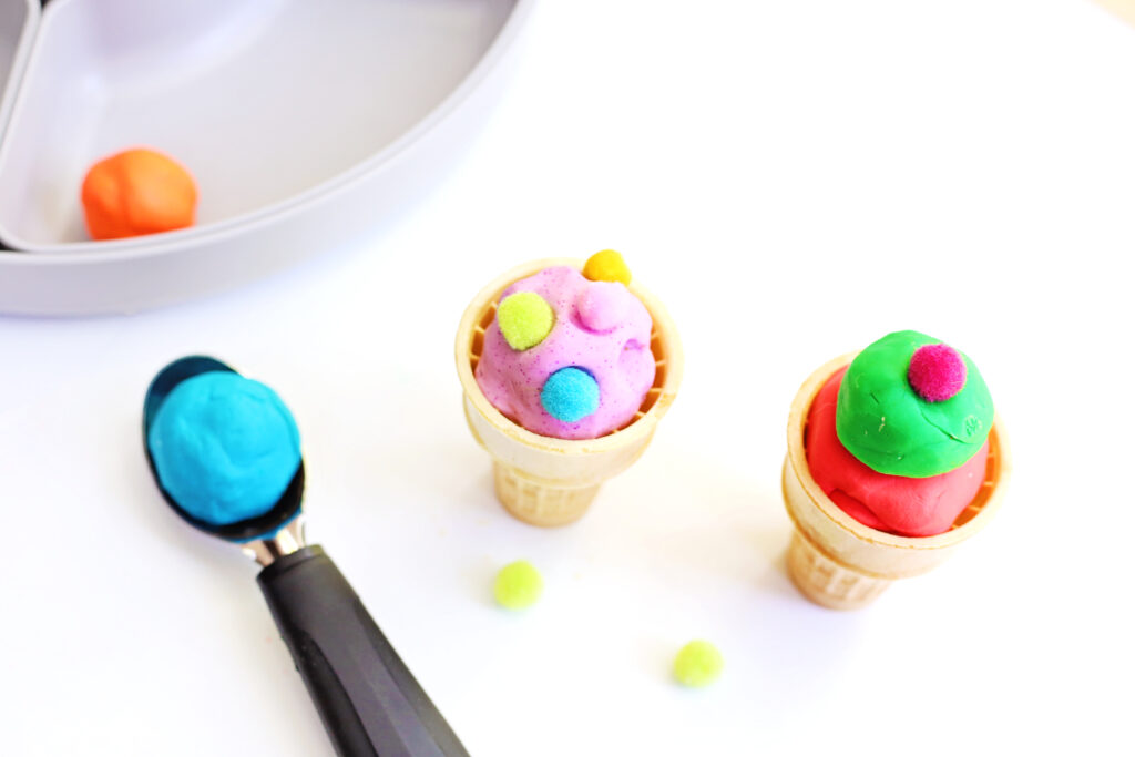 Ice Cream Shop Playdough Activity 4 - Cultivating Brilliant Minds pretend play ice cream shop
