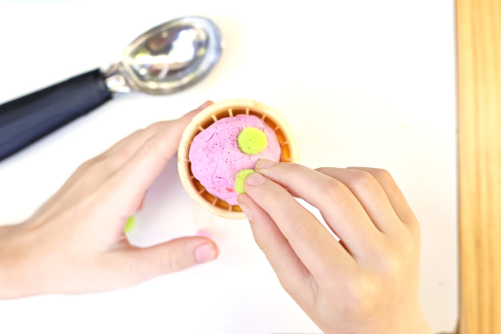 Ice Cream Shop Playdough Activity 5 - Cultivating Brilliant Minds pretend play ice cream shop