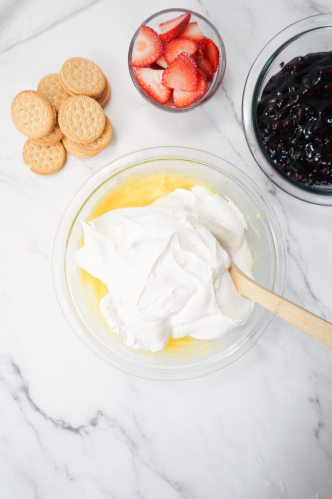 Process 3 - Cultivating Brilliant Minds adding in the cool whip