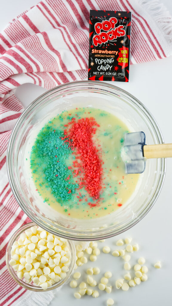 firecracker fudge-37 - Cultivating Brilliant Minds adding the pop rocks for the firecracker fudge