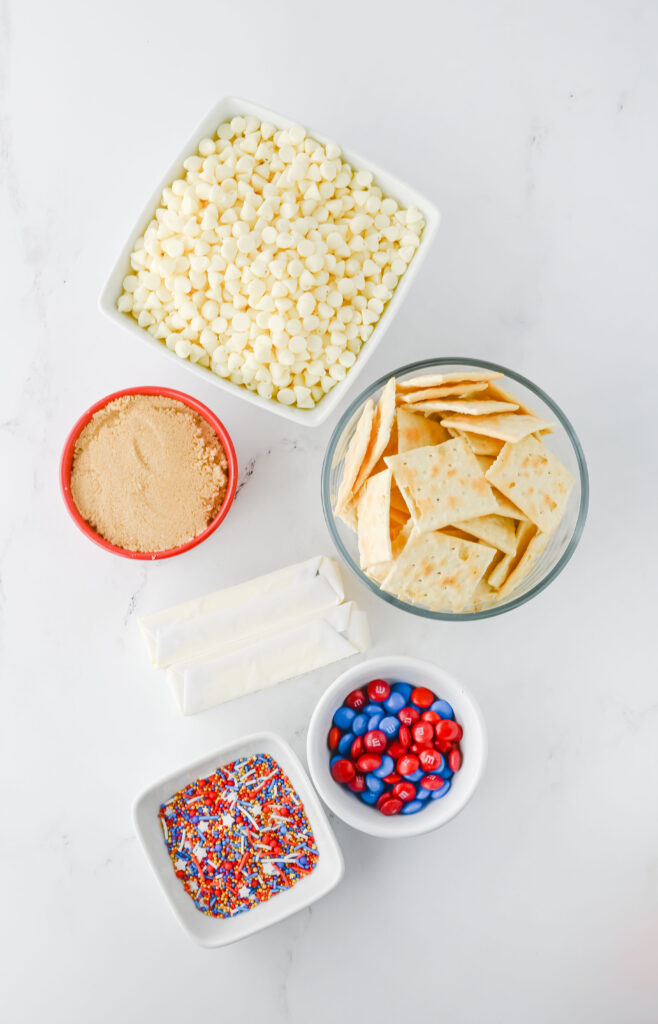 Fourth of July Crack Candy - Cultivating Brilliant Minds ingredients to make the Fourth of July Crack Candy
