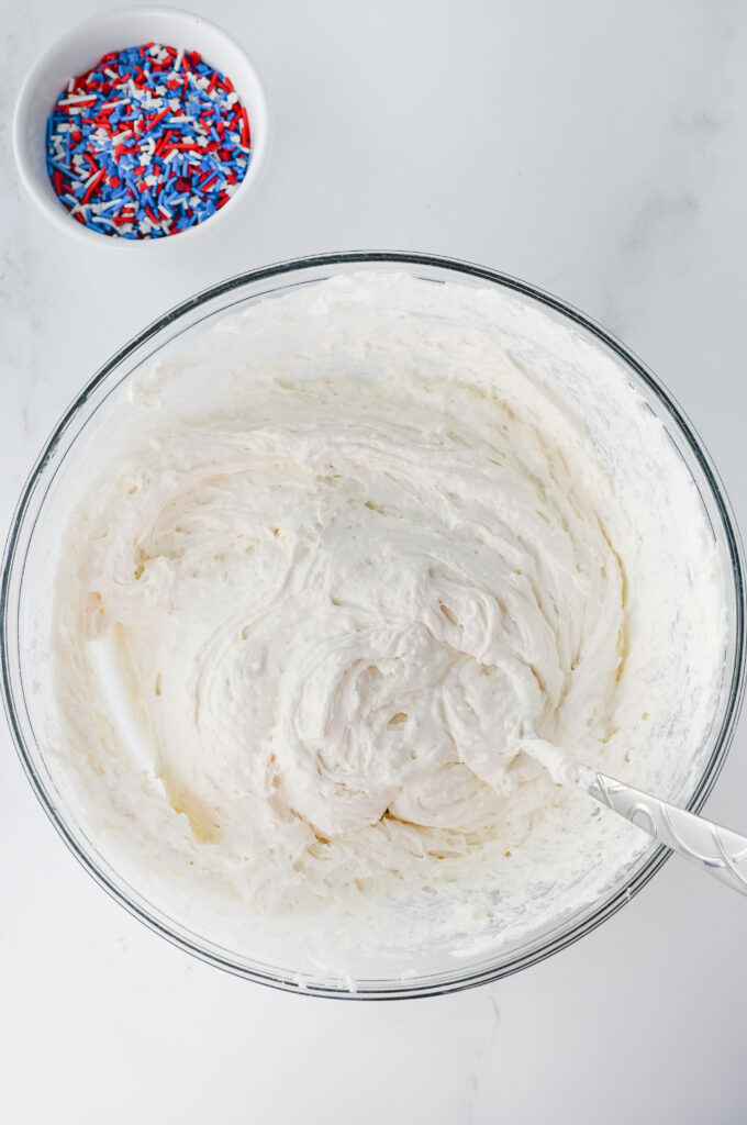 rwbfunfettidip2 - Cultivating Brilliant Minds mixing the ingredients for the funfetti dip