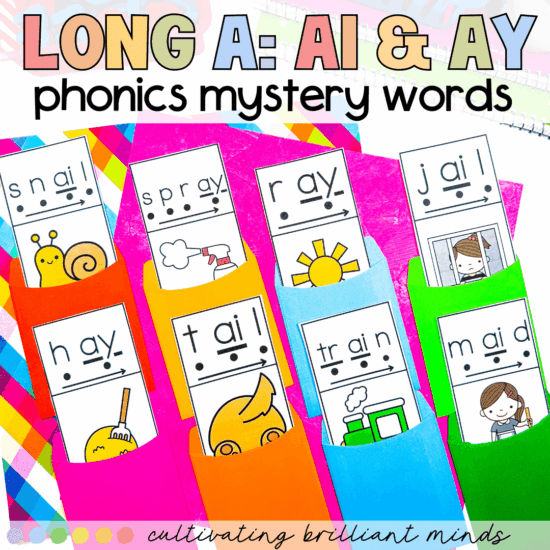 Long A with AI and AY phonics mystery words