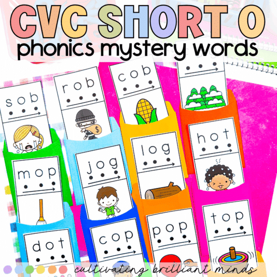 CVC short O phonics mystery words