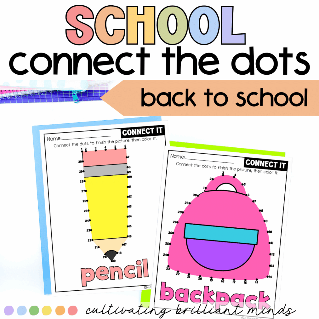 1 - Cultivating Brilliant Minds School themed connect the dots