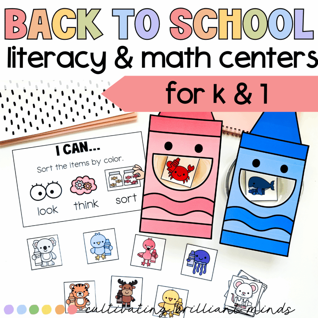 Back to school literacy and math centers