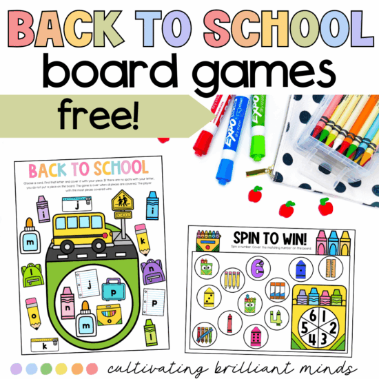 Back to school board games