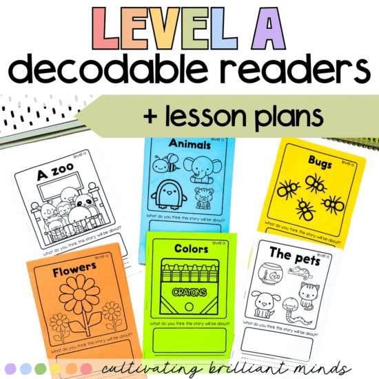 Level A decodable readers and lesson plans