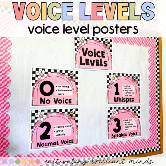 Classroom management voice level posters