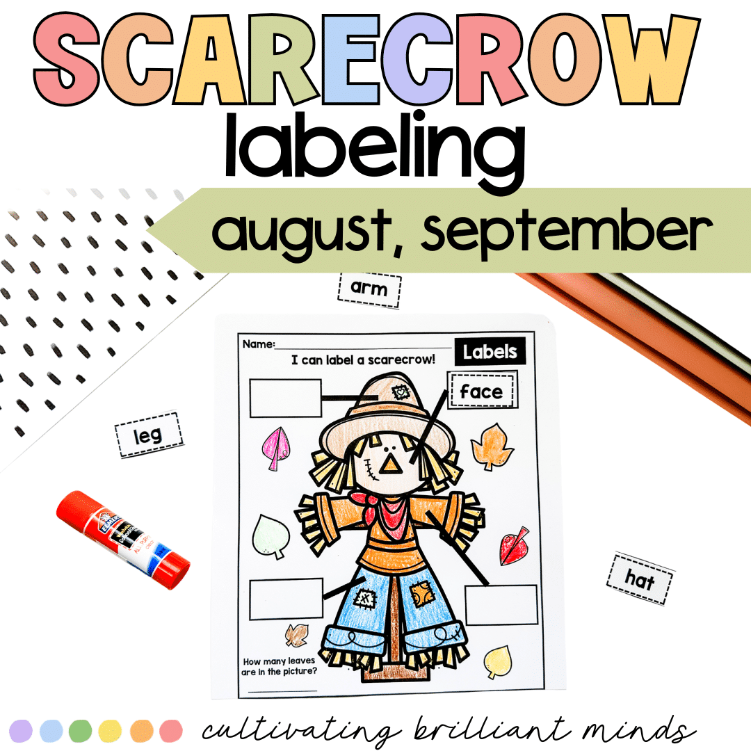 1 - Cultivating Brilliant Minds Scarecrow cut and glue labeling