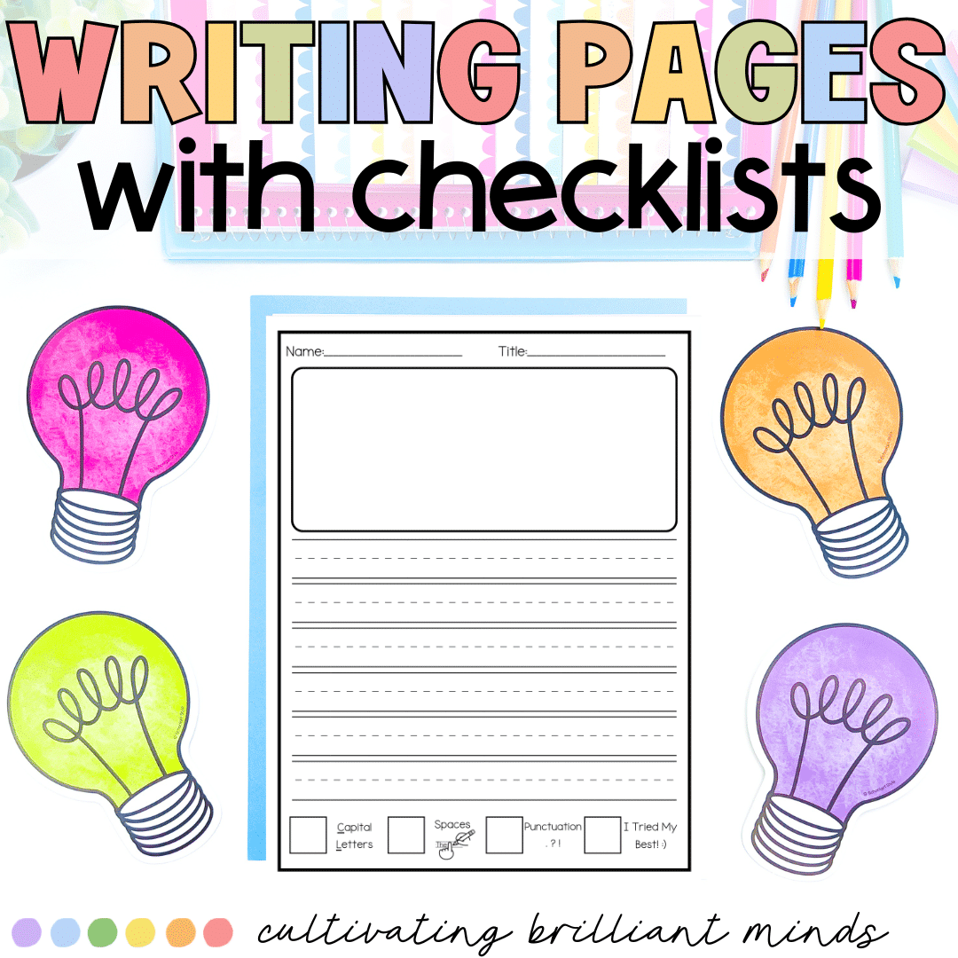 1 - Cultivating Brilliant Minds Writing pages with checklists