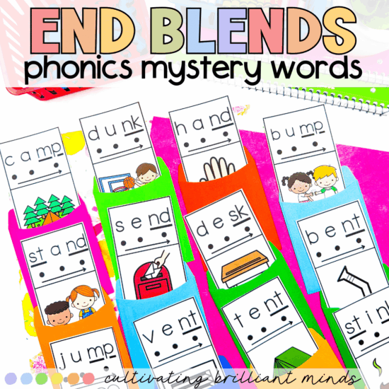 End blends phonics mystery words