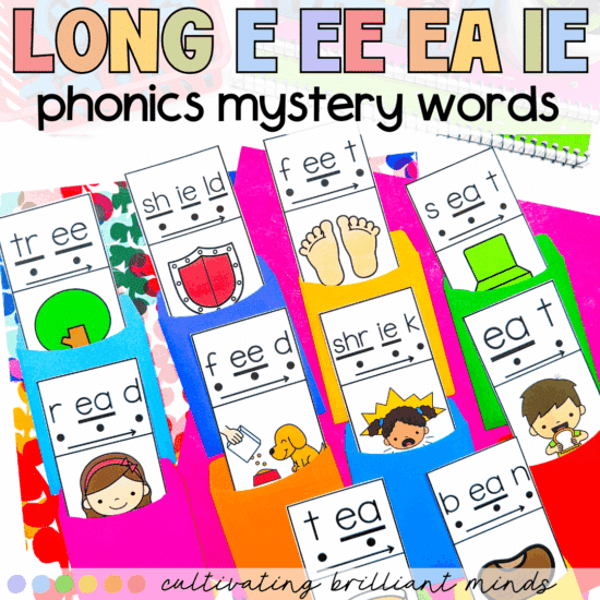 Long E, EE, EA, IE phonics mystery words