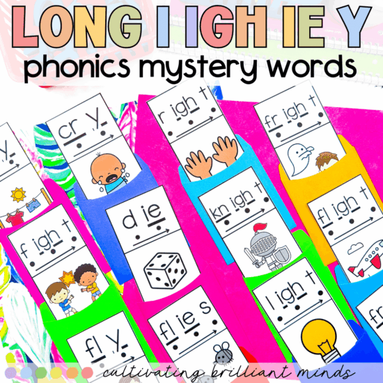 Long I, IGH, IE, and Y phonics mystery words