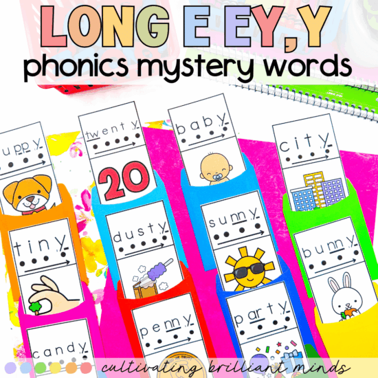 Long E, EY, and Y phonics mystery words