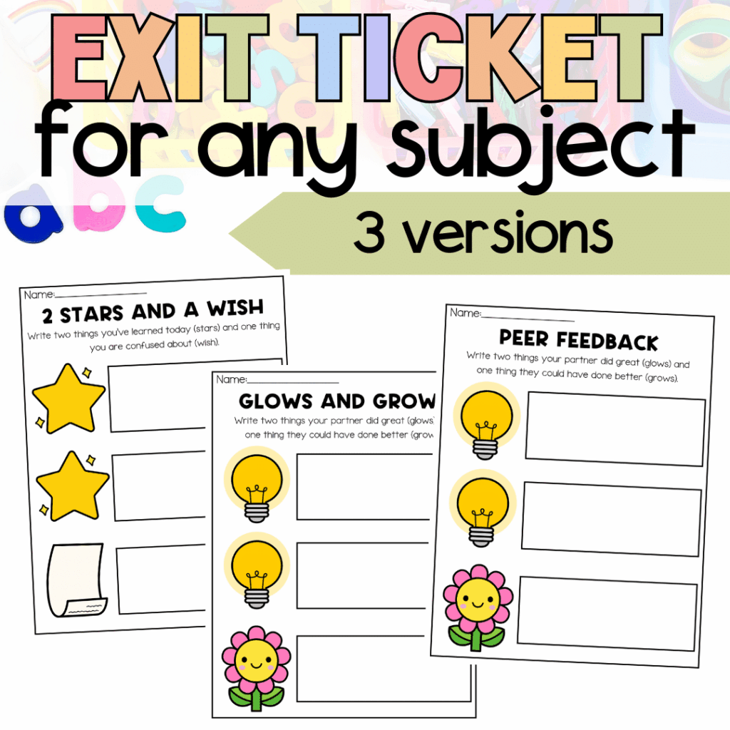 Exit tickets for any subject