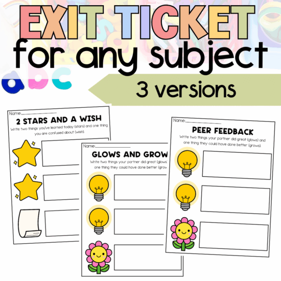 1 - Cultivating Brilliant Minds Exit tickets for any subject