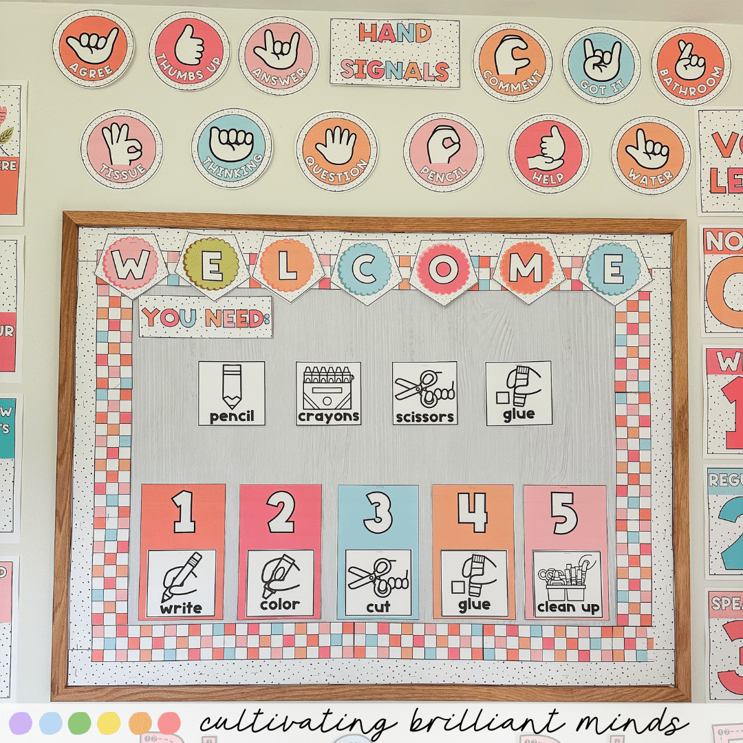 2 - Cultivating Brilliant Minds Just peachy classroom decor bundle