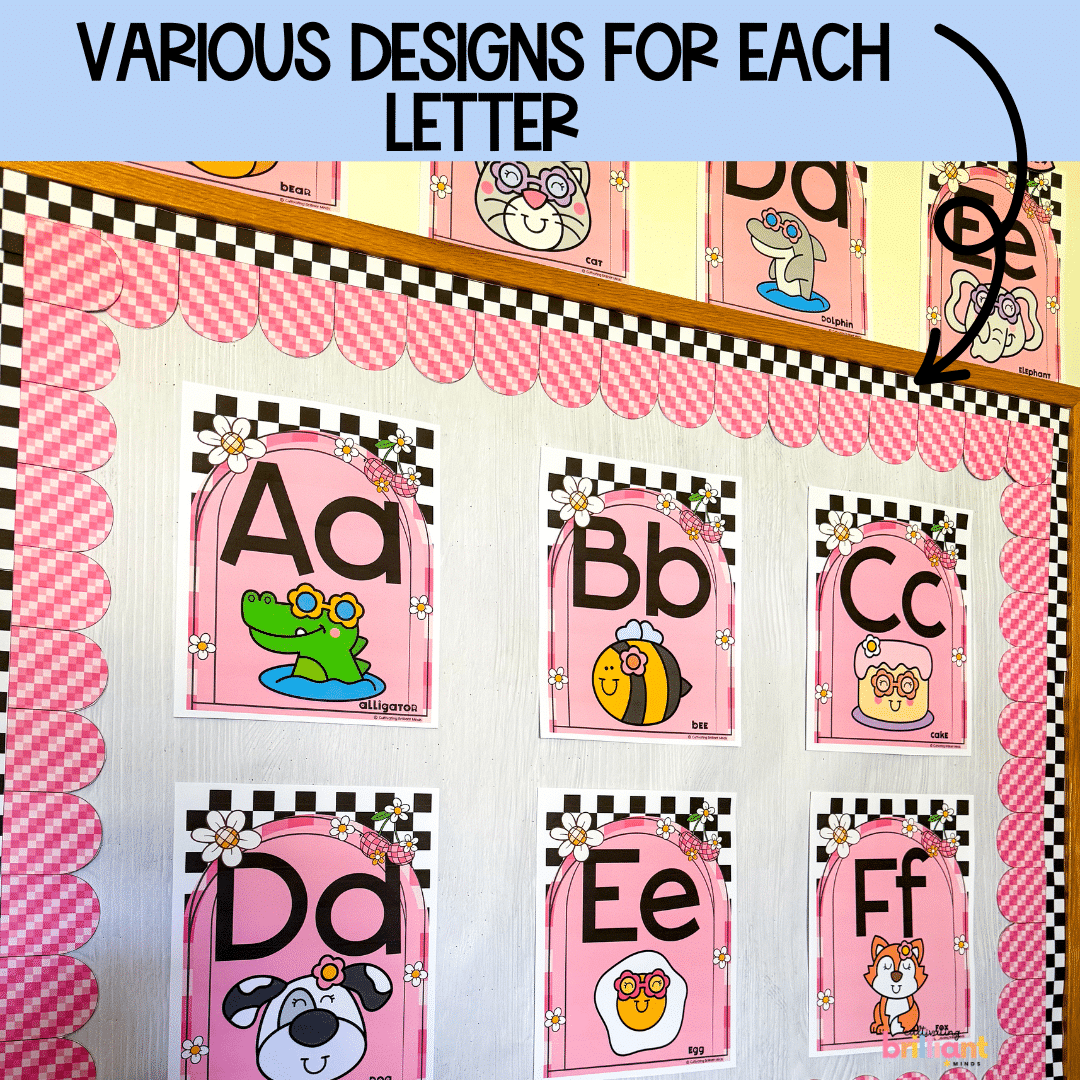 2 - Cultivating Brilliant Minds Lowercase and uppercase alphabet posters