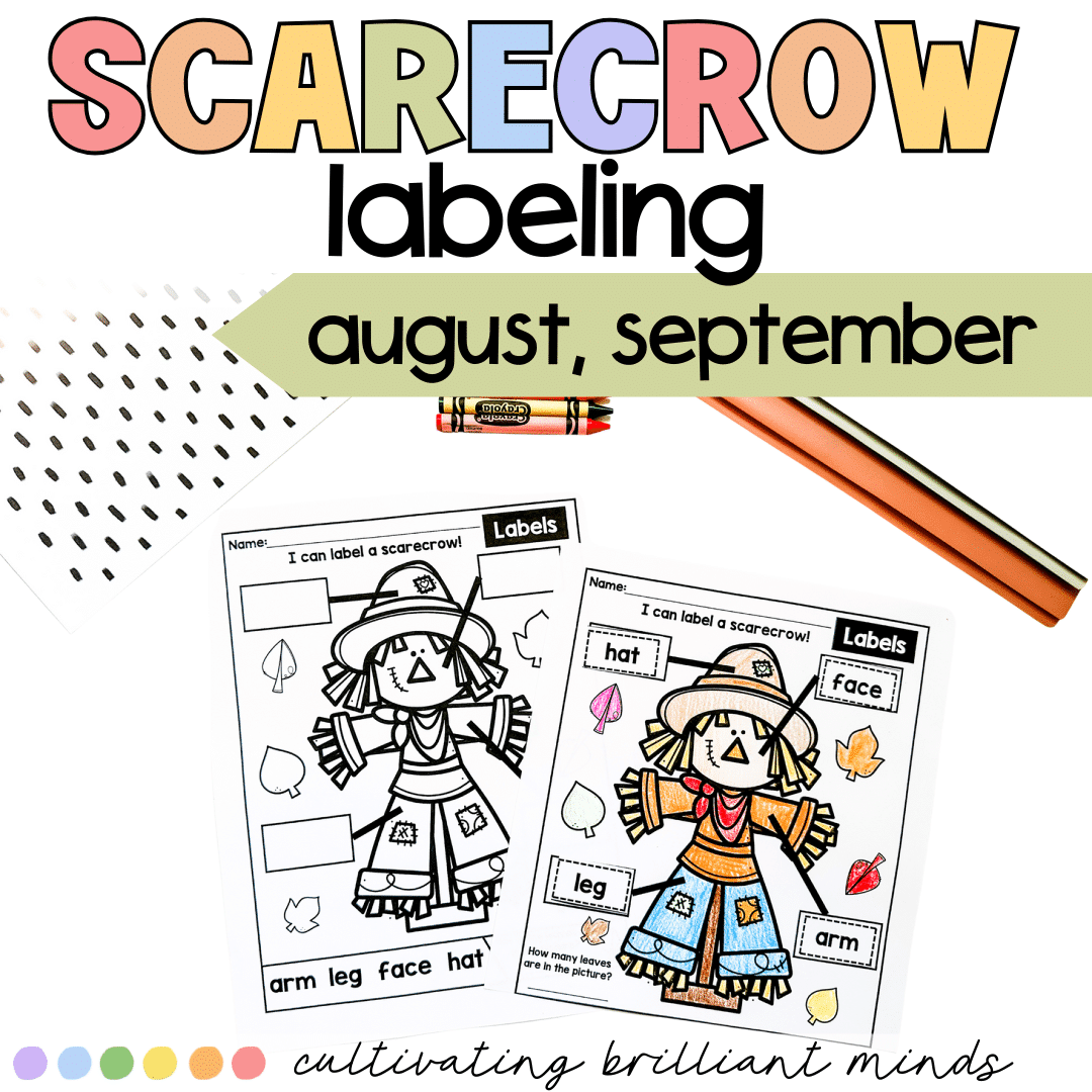 2 - Cultivating Brilliant Minds Scarecrow cut and glue labeling