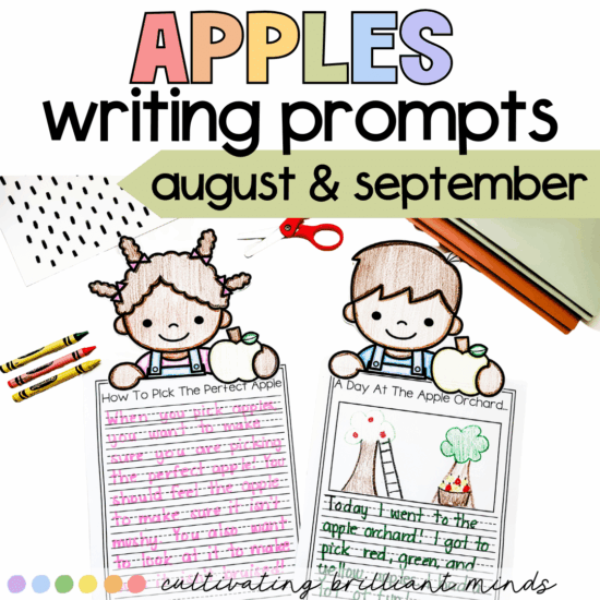 Apples writing prompts for August and September