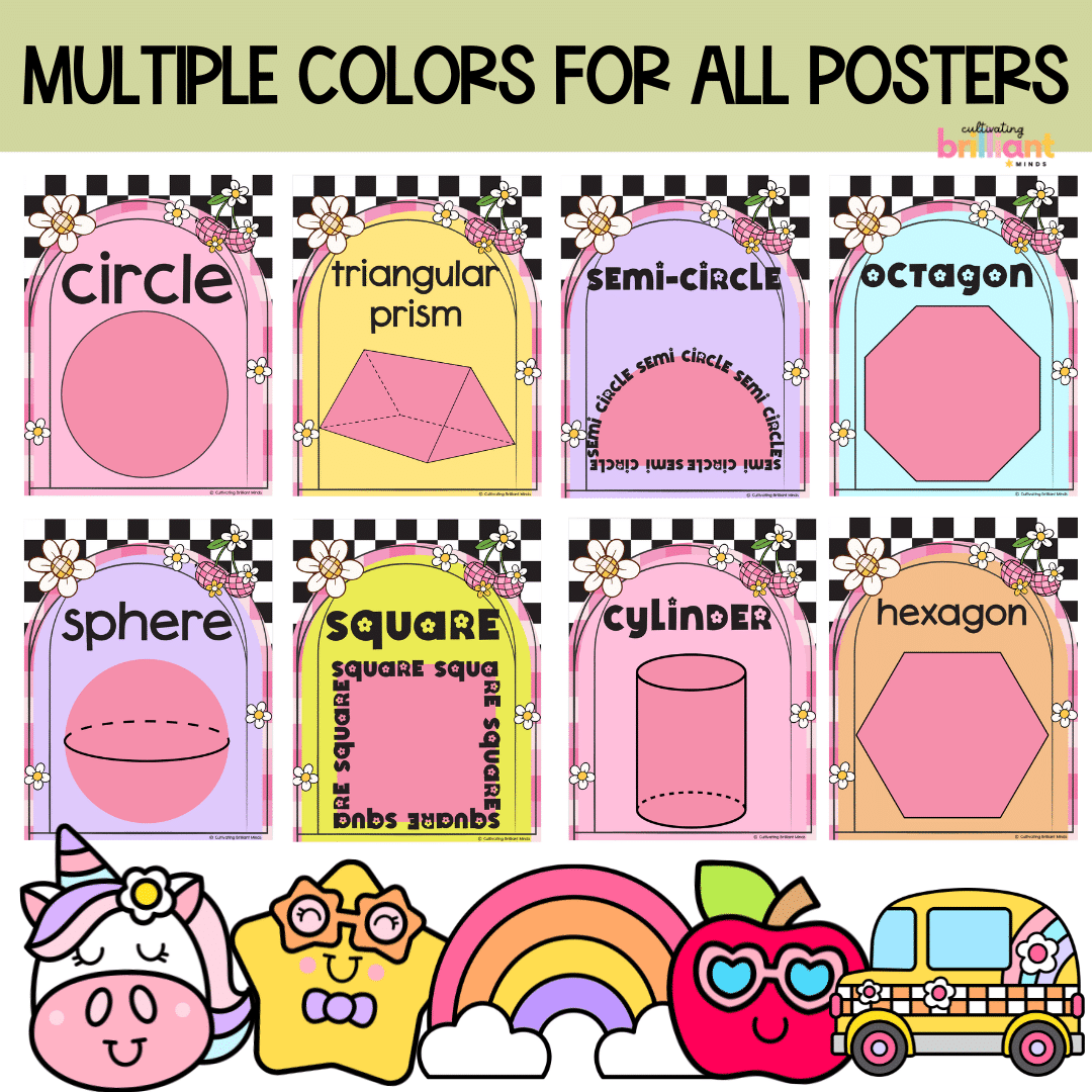 3 - Cultivating Brilliant Minds Shapes classroom posters