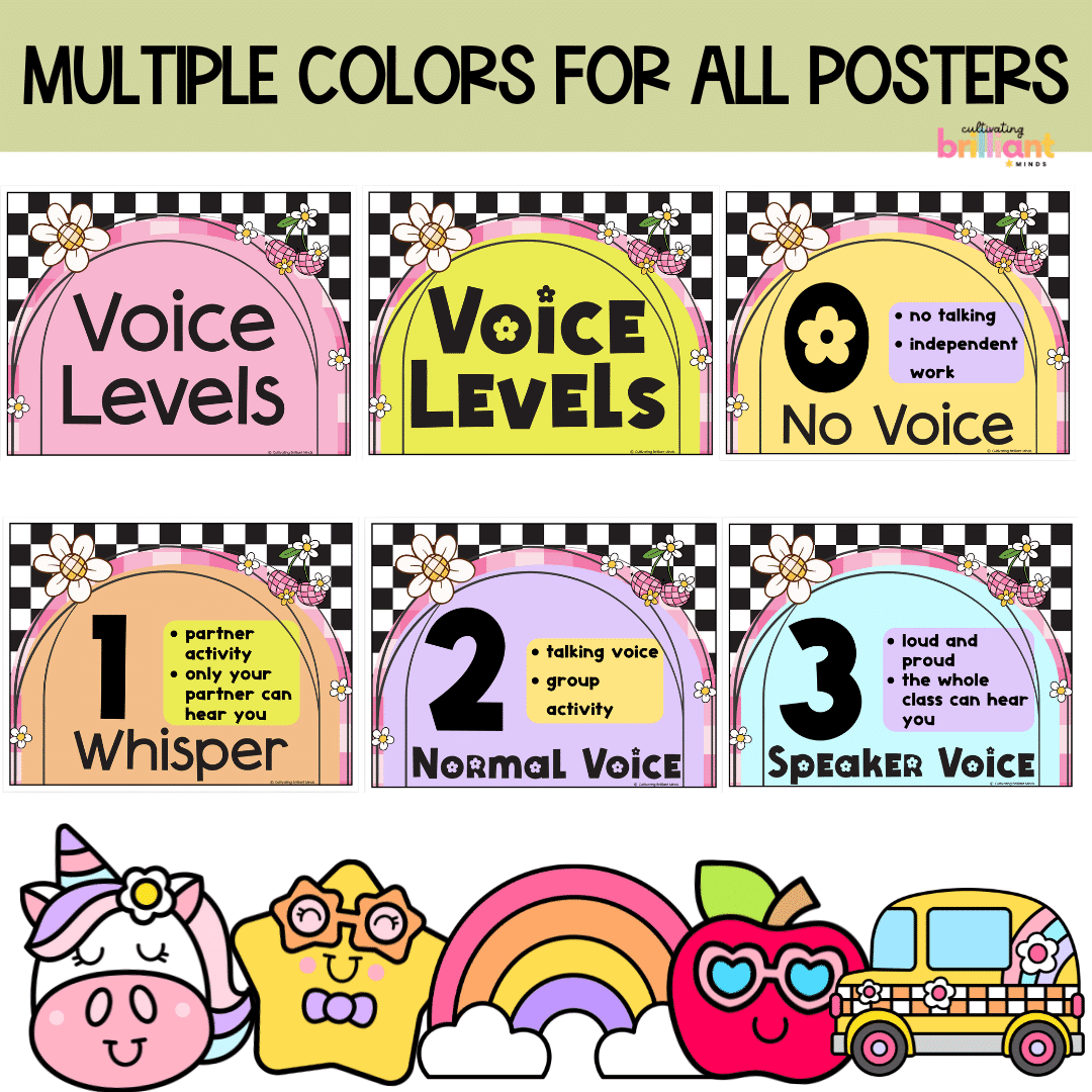 3 - Cultivating Brilliant Minds Classroom management voice level posters