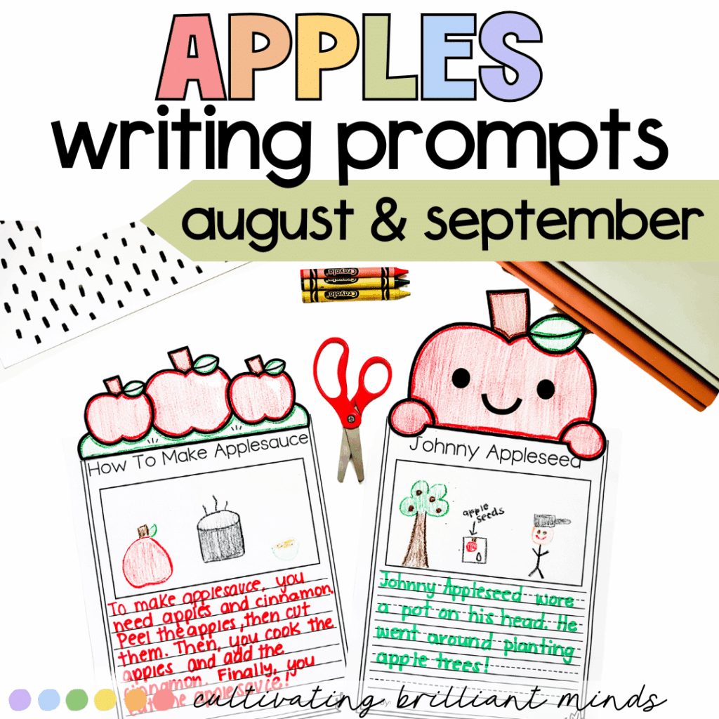 Apples writing prompts for August and September