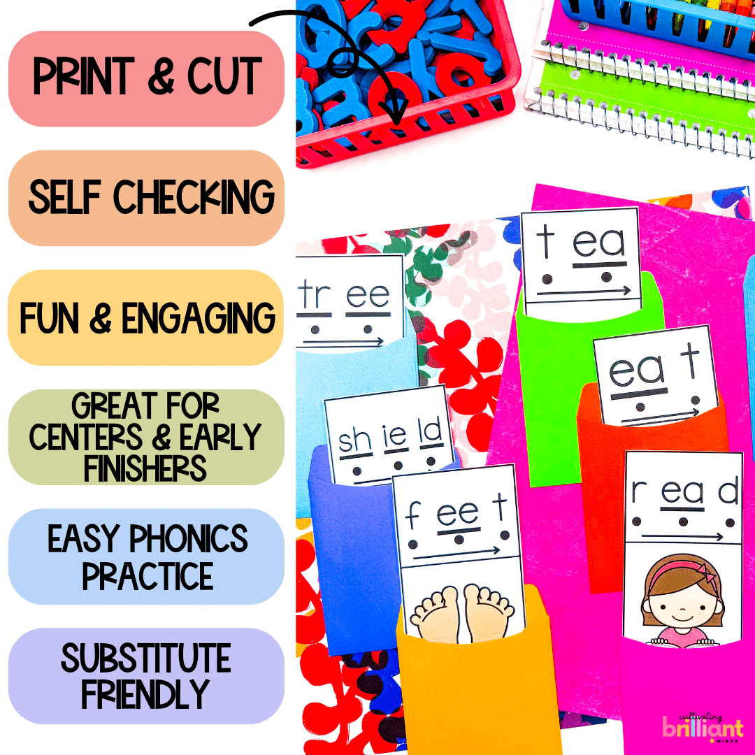 4 - Cultivating Brilliant Minds Long E, EE, EA, IE phonics mystery words