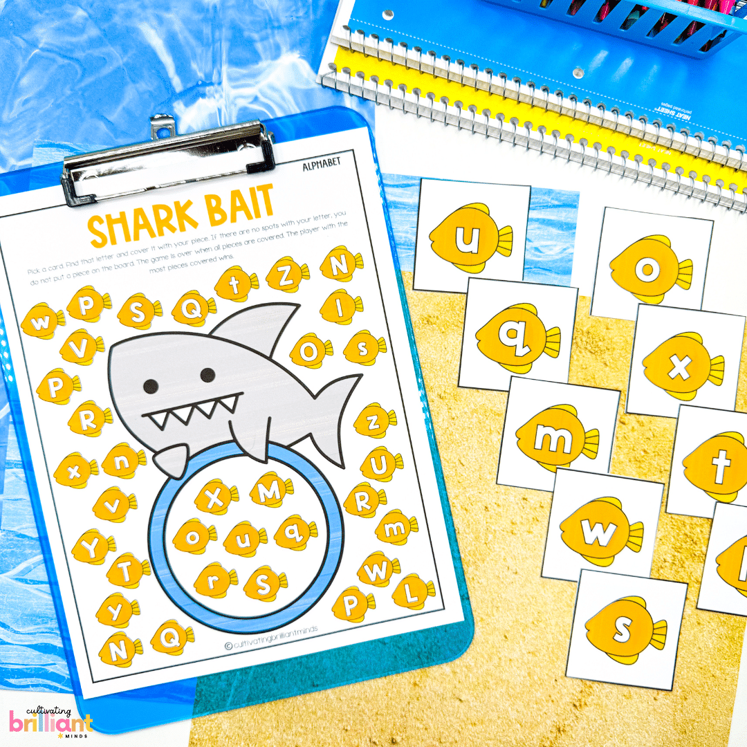 4 - Cultivating Brilliant Minds Sharks math and literacy center activities