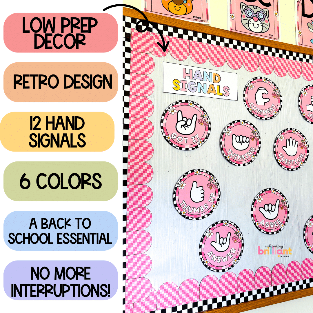 5 - Cultivating Brilliant Minds Hand signals classroom posters