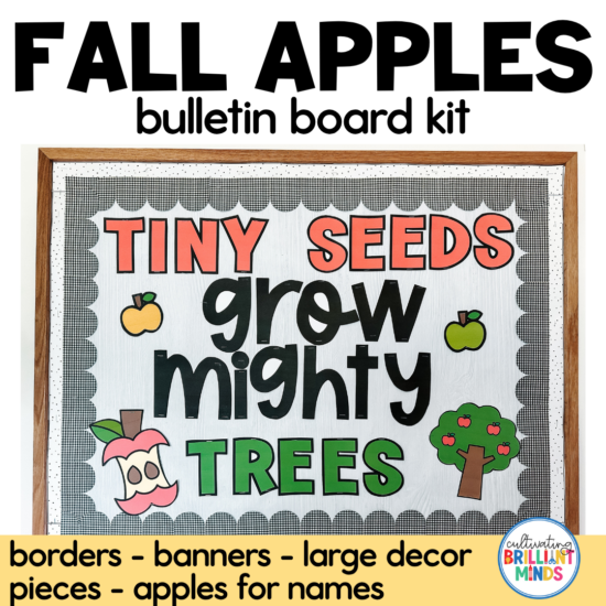 an apple themed bulletin board for fall