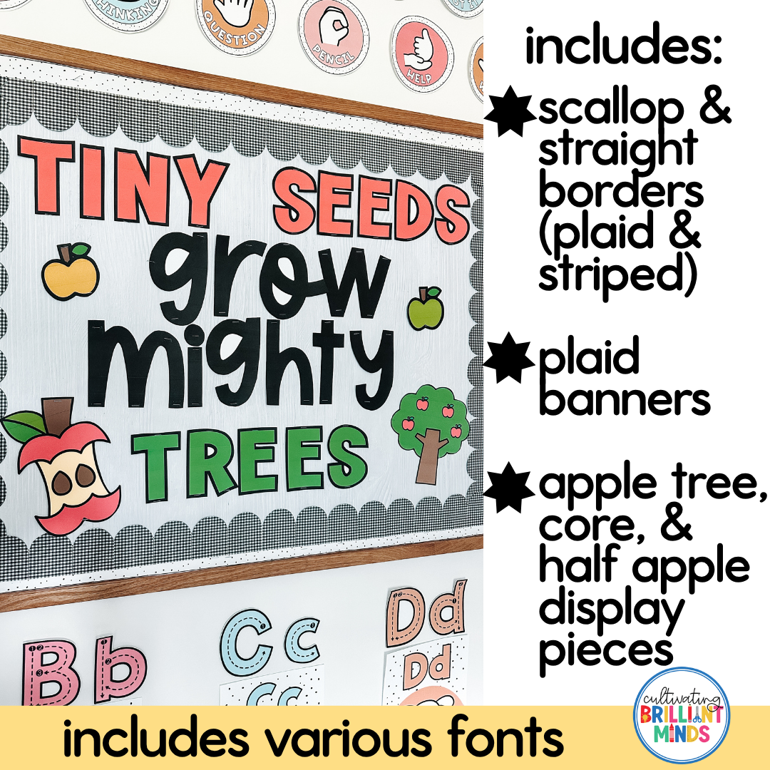 Apple Bulletin Board - Cultivating Brilliant Minds an apple themed bulletin board for fall