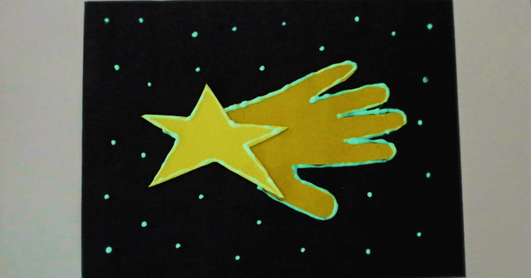 glow in the dark shooting star handprint craft