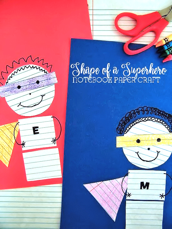 Back to School Superhero Notebook Paper Craft - Cultivating Brilliant Minds Back to School Superhero Notebook Paper Craft