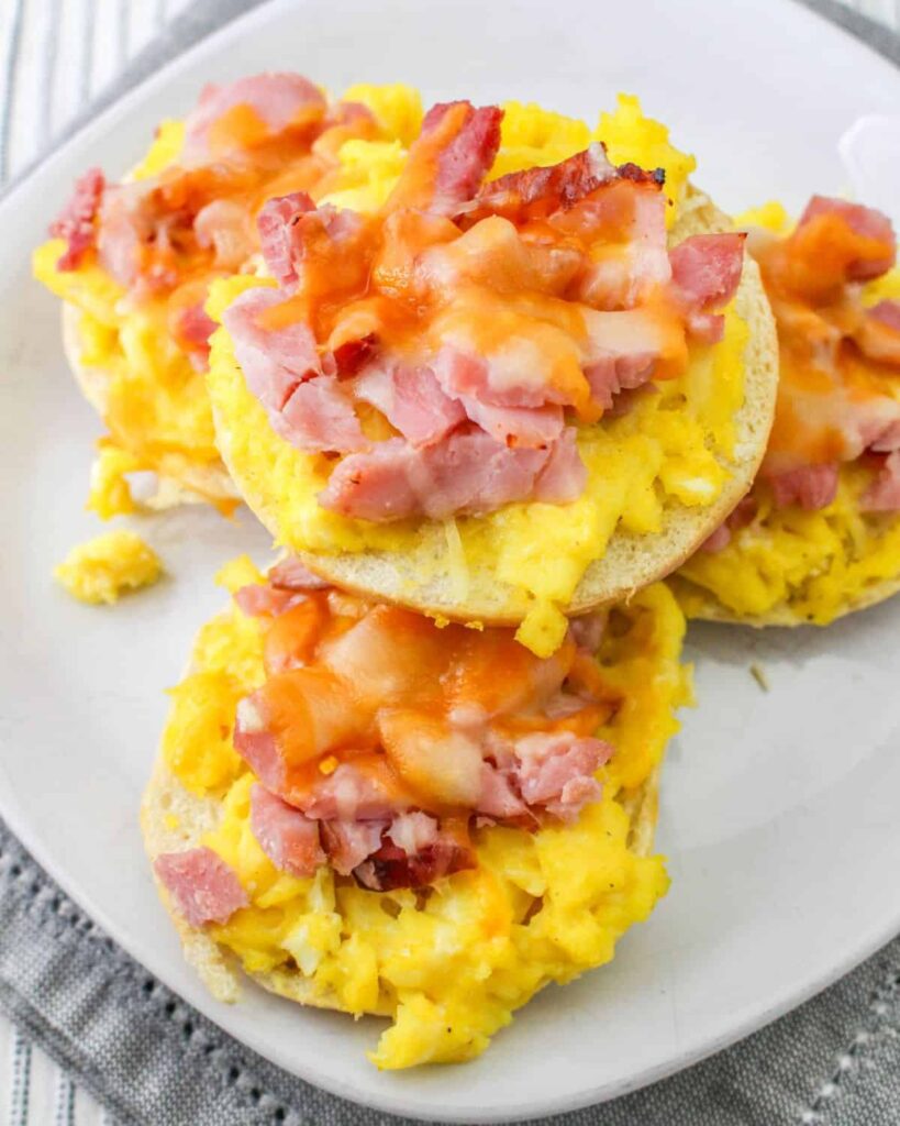 Breakfast Pizza Bagels - Cultivating Brilliant Minds Breakfast Pizza Bagels