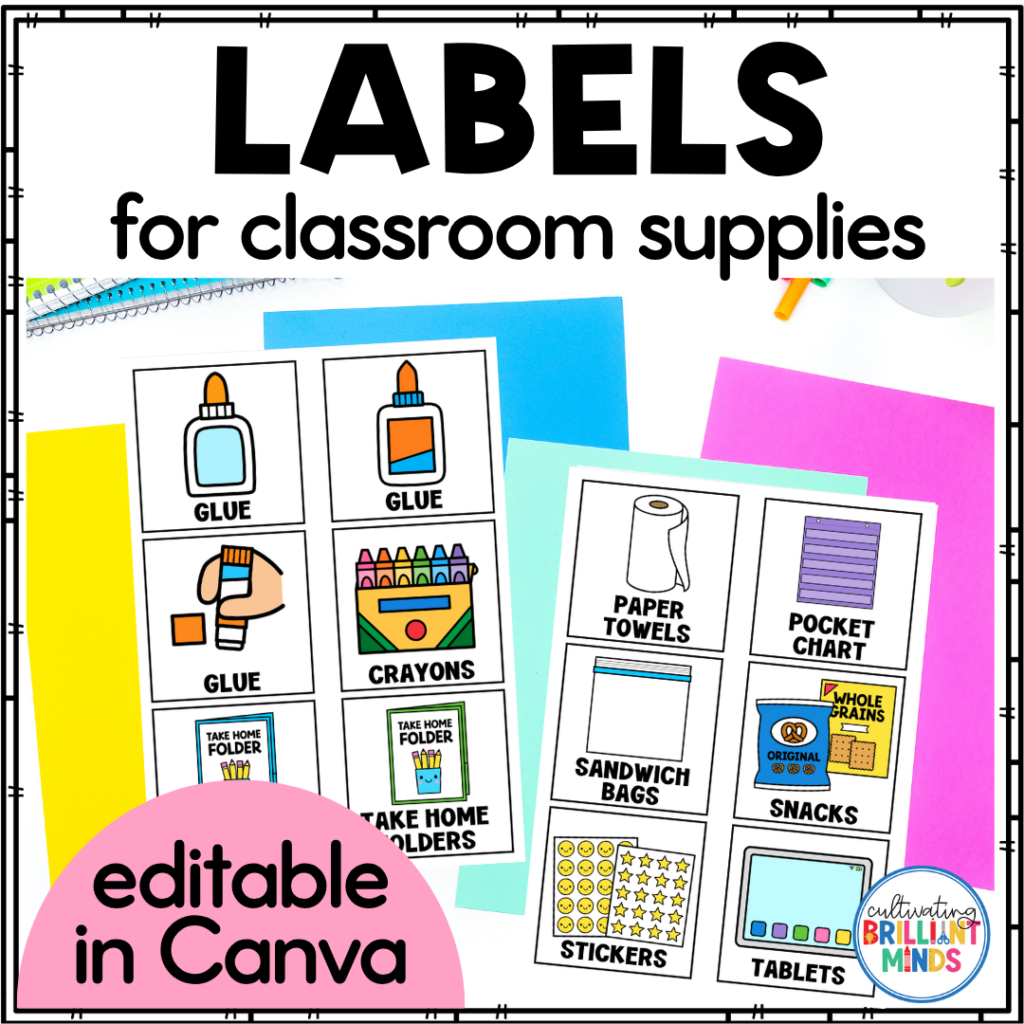 Classroom Bin Labels - Cultivating Brilliant Minds classroom bin labels for school supplies