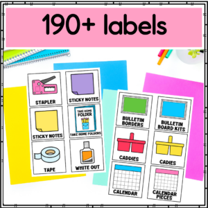 classroom bin labels for school supplies