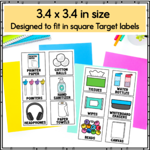 classroom bin labels for school supplies