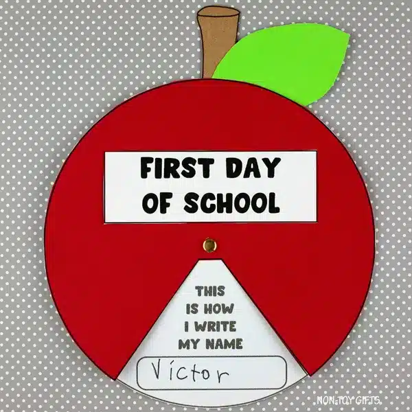 First Day Of School Apple Spinner - Cultivating Brilliant Minds First Day Of School Apple Spinner
