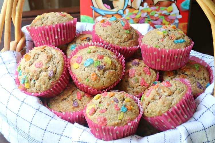 Fruity Pebbles Breakfast Muffins - Cultivating Brilliant Minds Fruity Pebbles Breakfast Muffins