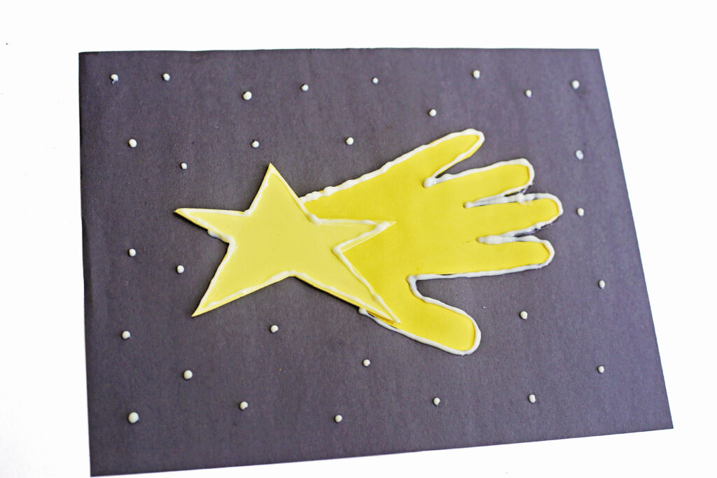 Glow in the Dark Handprint Shooting Star Final 3 - Cultivating Brilliant Minds shooting star handprint craft