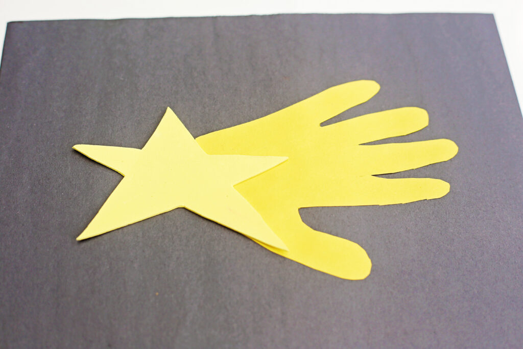 Glue Handprint and Star - Cultivating Brilliant Minds shooting star handprint craft