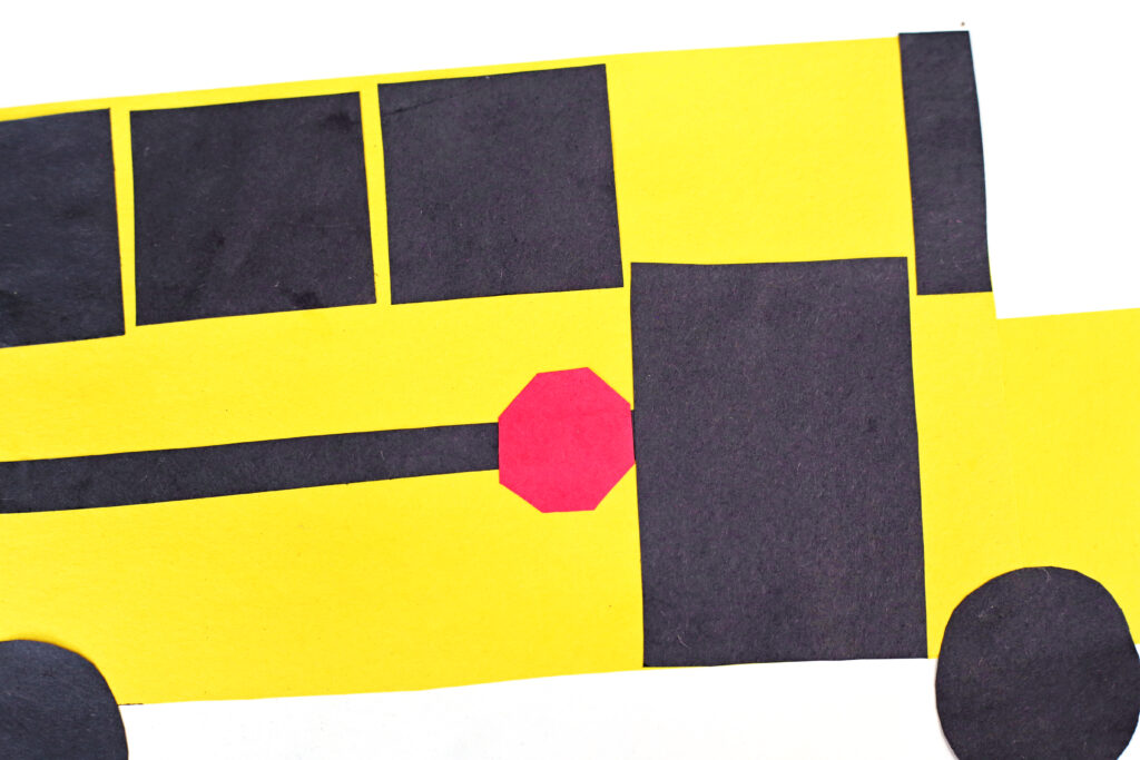 Glue Stop Sign - Cultivating Brilliant Minds shape school bus craft