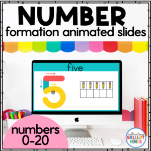 a computer screen with number formation animated slides