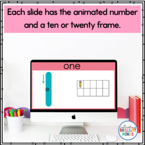 a computer screen with number formation animated slides