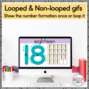 a computer screen with number formation animated slides
