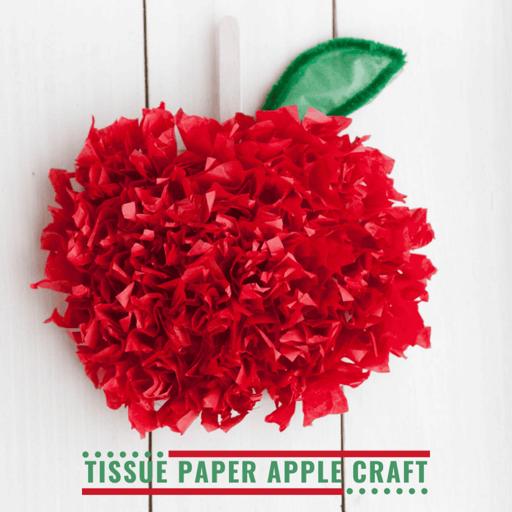 Tissue Paper Apple Craft - Cultivating Brilliant Minds Tissue Paper Apple Craft